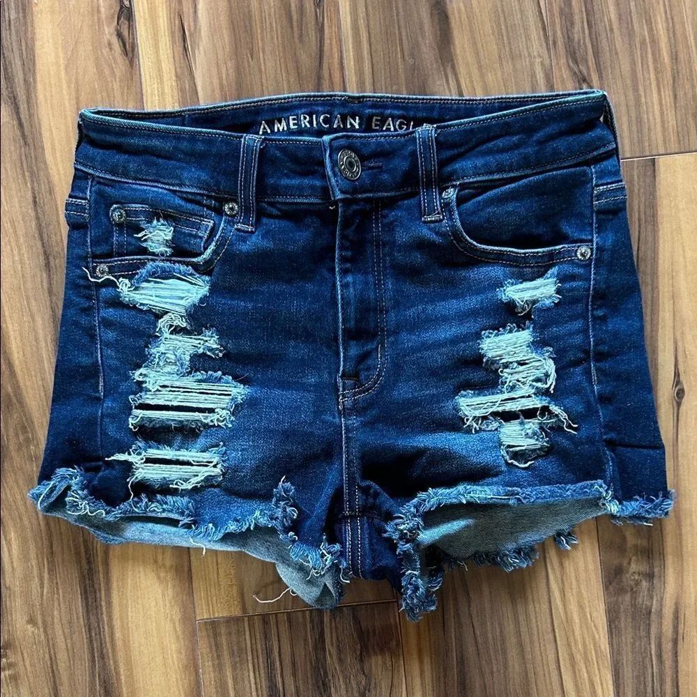 American Eagle Hi Rise Shortie Jean Shorts